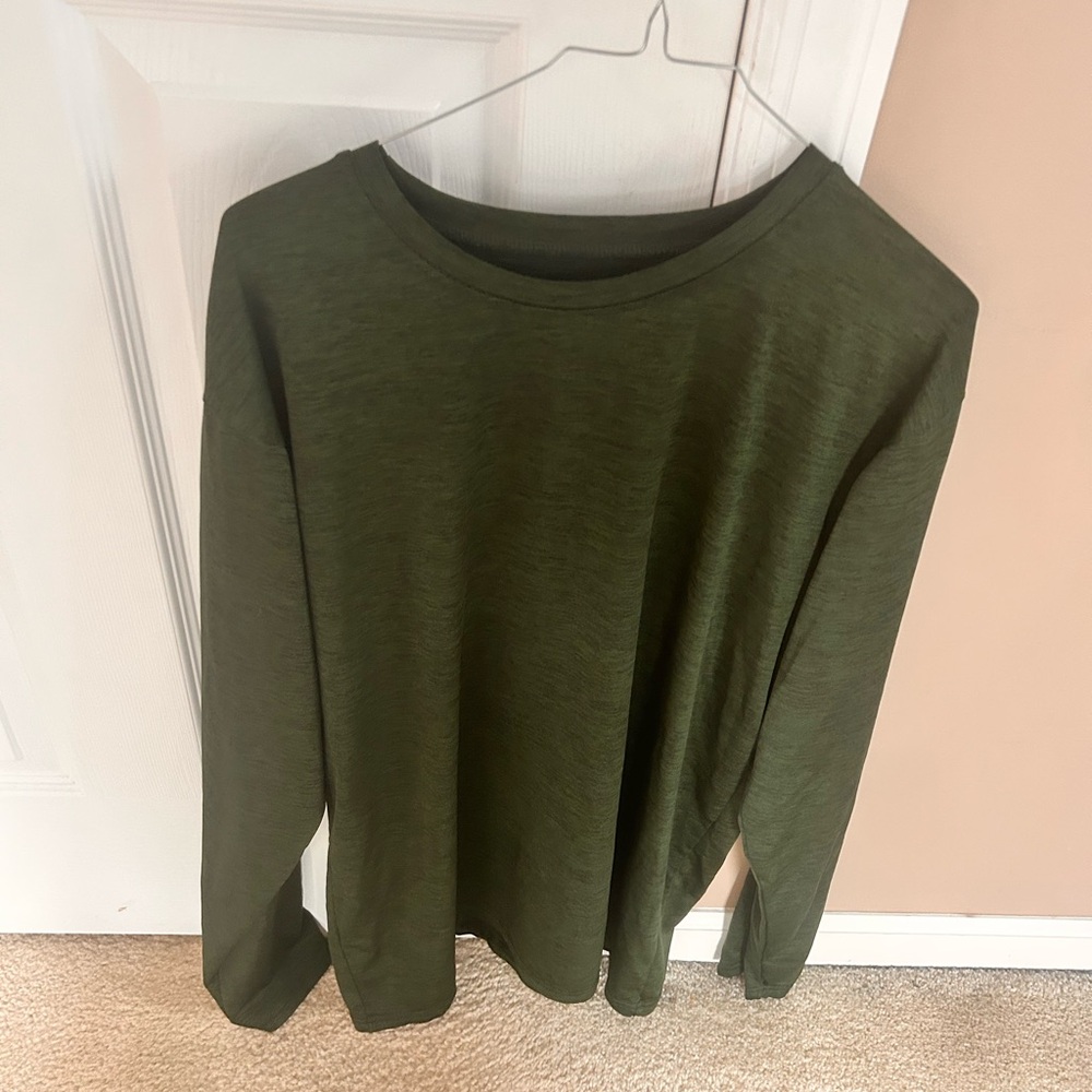 Olive Green Long Sleeve Men's Tee